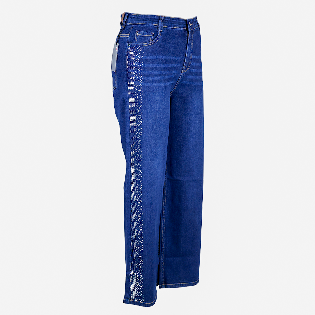 Side Stone Studed Straight Fit Jeans