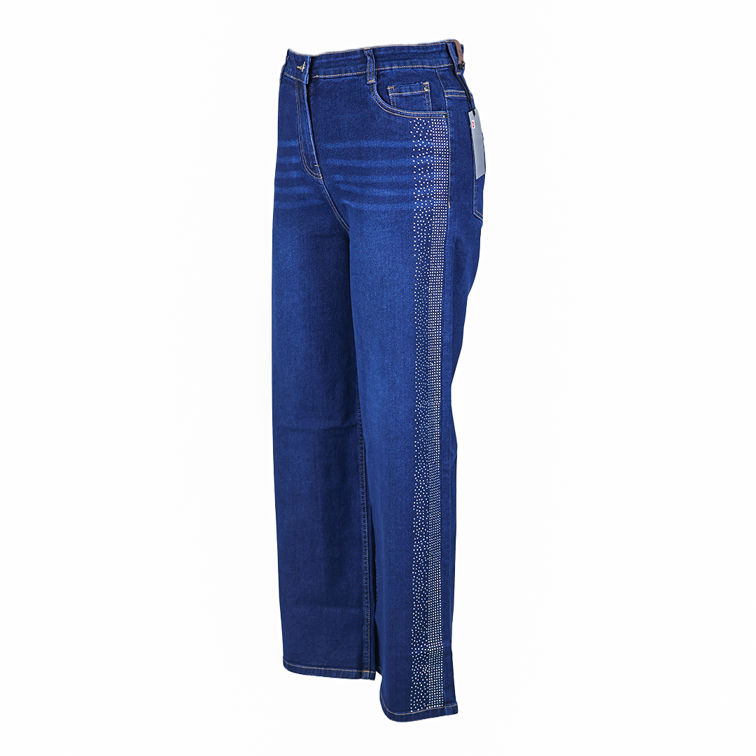Side Stone Studed Straight Fit Jeans