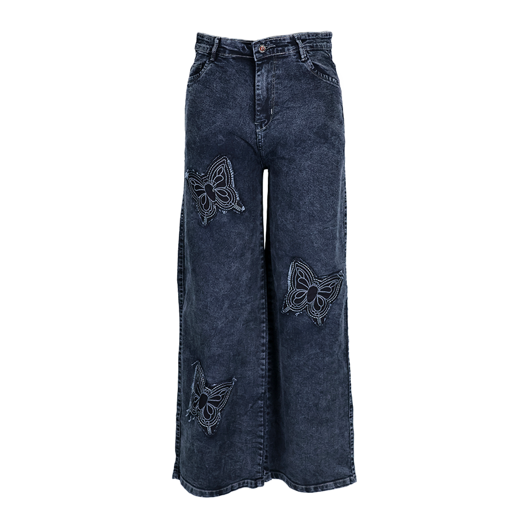 Butterfly Embroidery Loose fit Denim