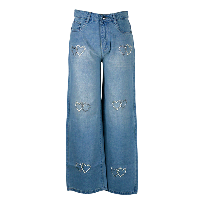 Bata Monkey Wash Stone Heart Straight Fit Jeans