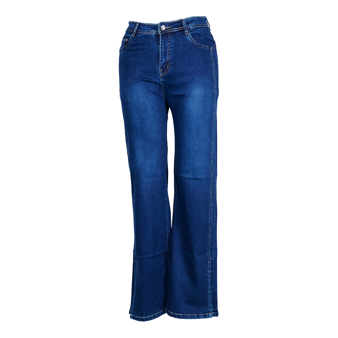 Side Stiched And Slit Straight Fit Denim