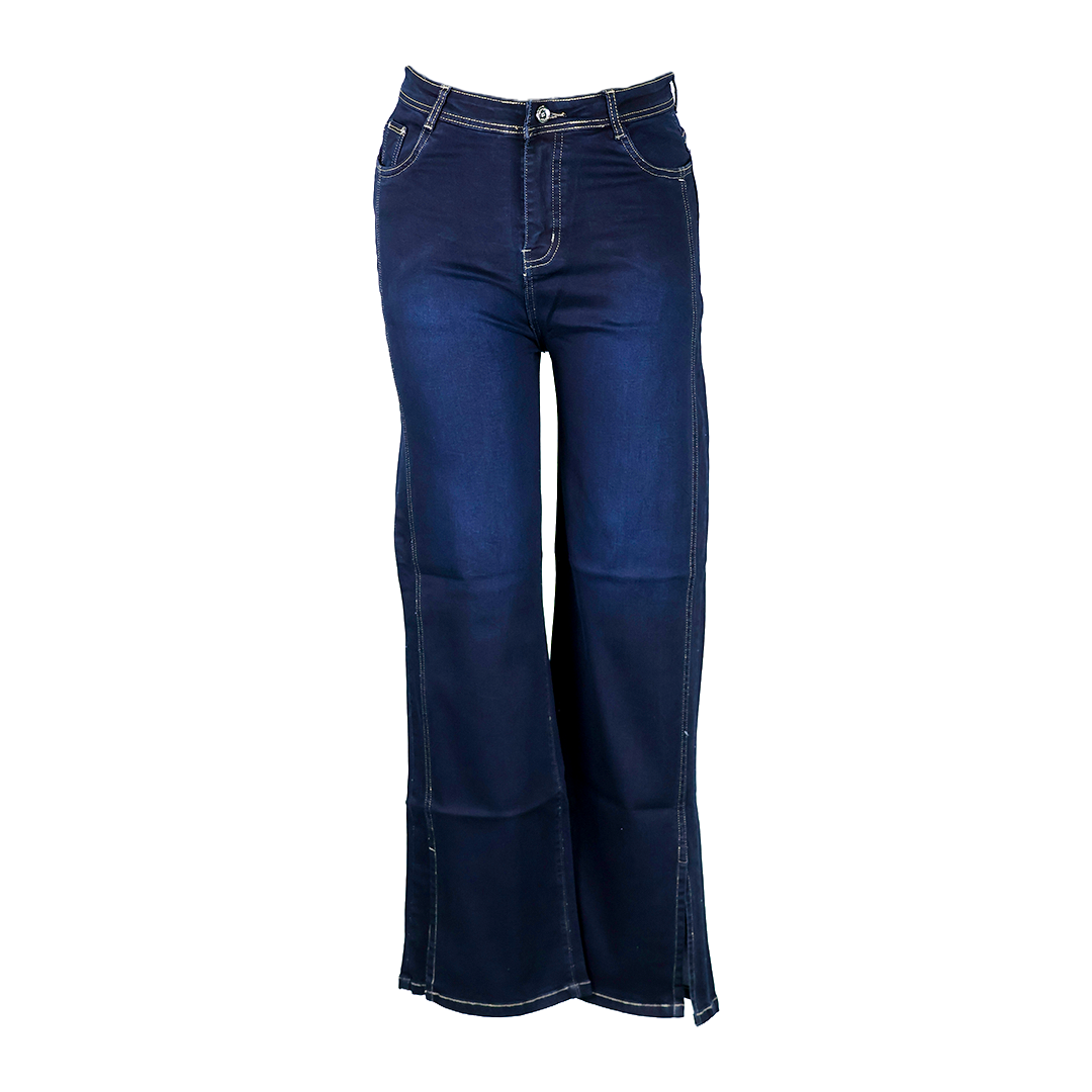 Bottom Slit Straight Fit Denim