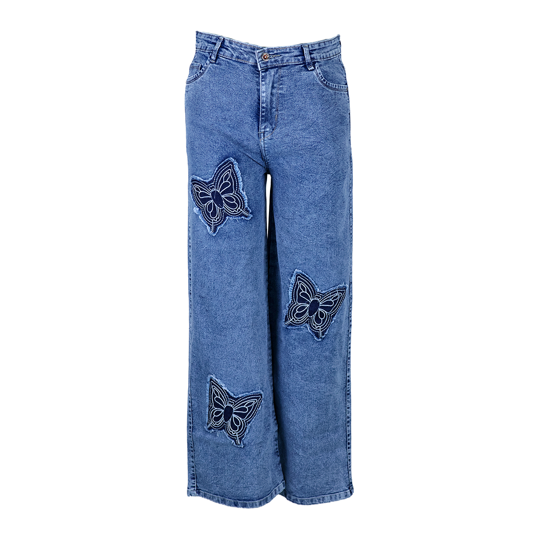 Butterfly Embroidery Loose fit Denim