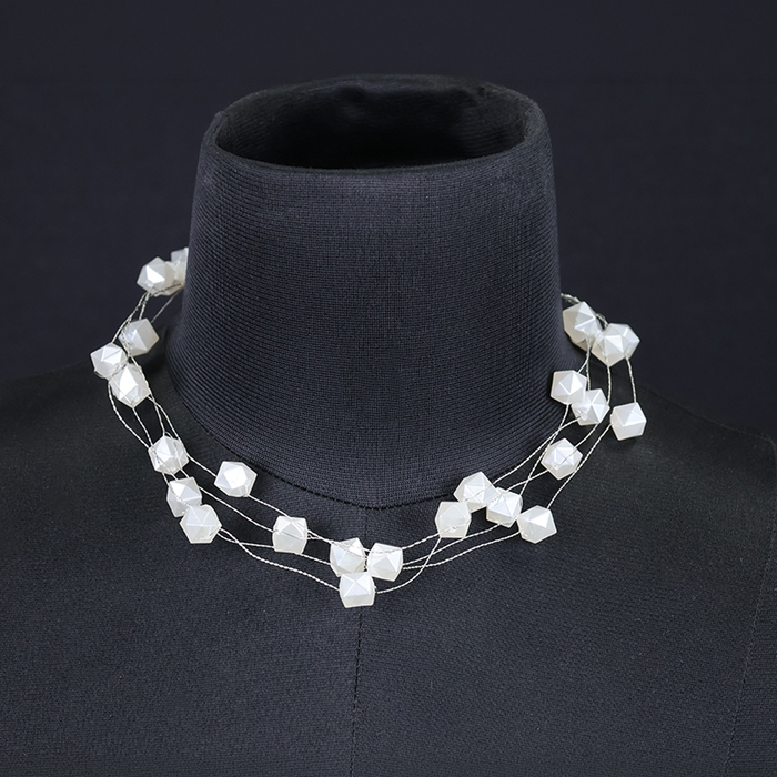 Multi-Layred Hexagon Peral Necklace