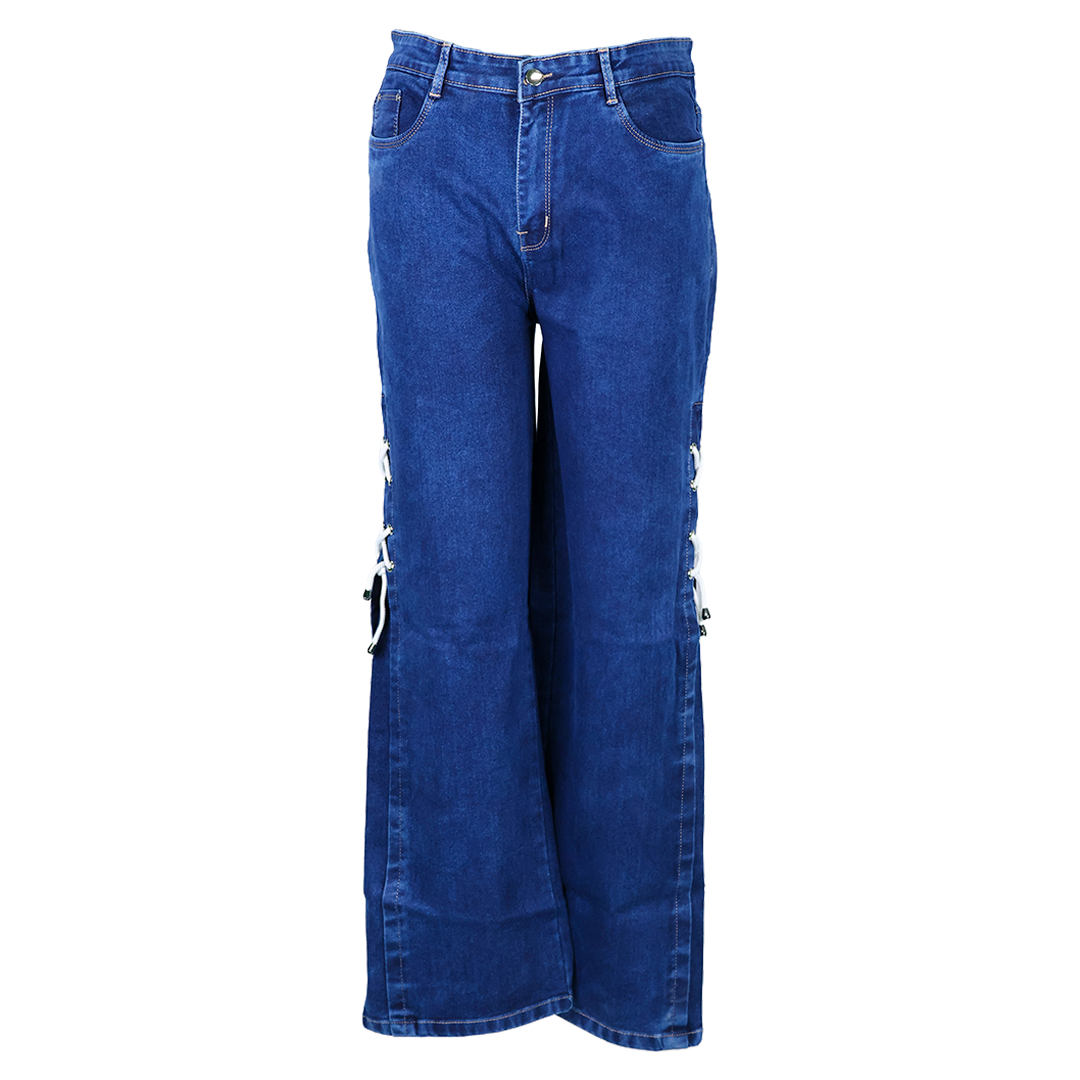 Side Knotted Straight Fit Denim