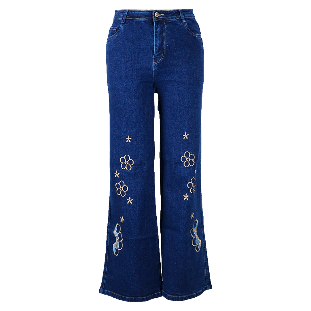 Landscape Embroided Loose Fit Jeans