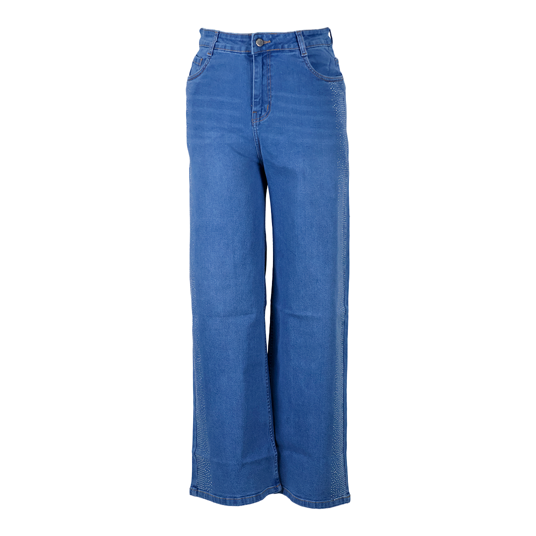 Side Stone Studed Straight Fit Jeans