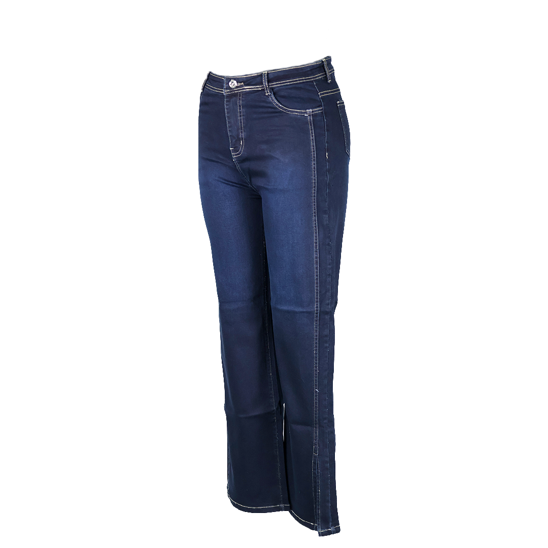 Bottom Slit Straight Fit Denim
