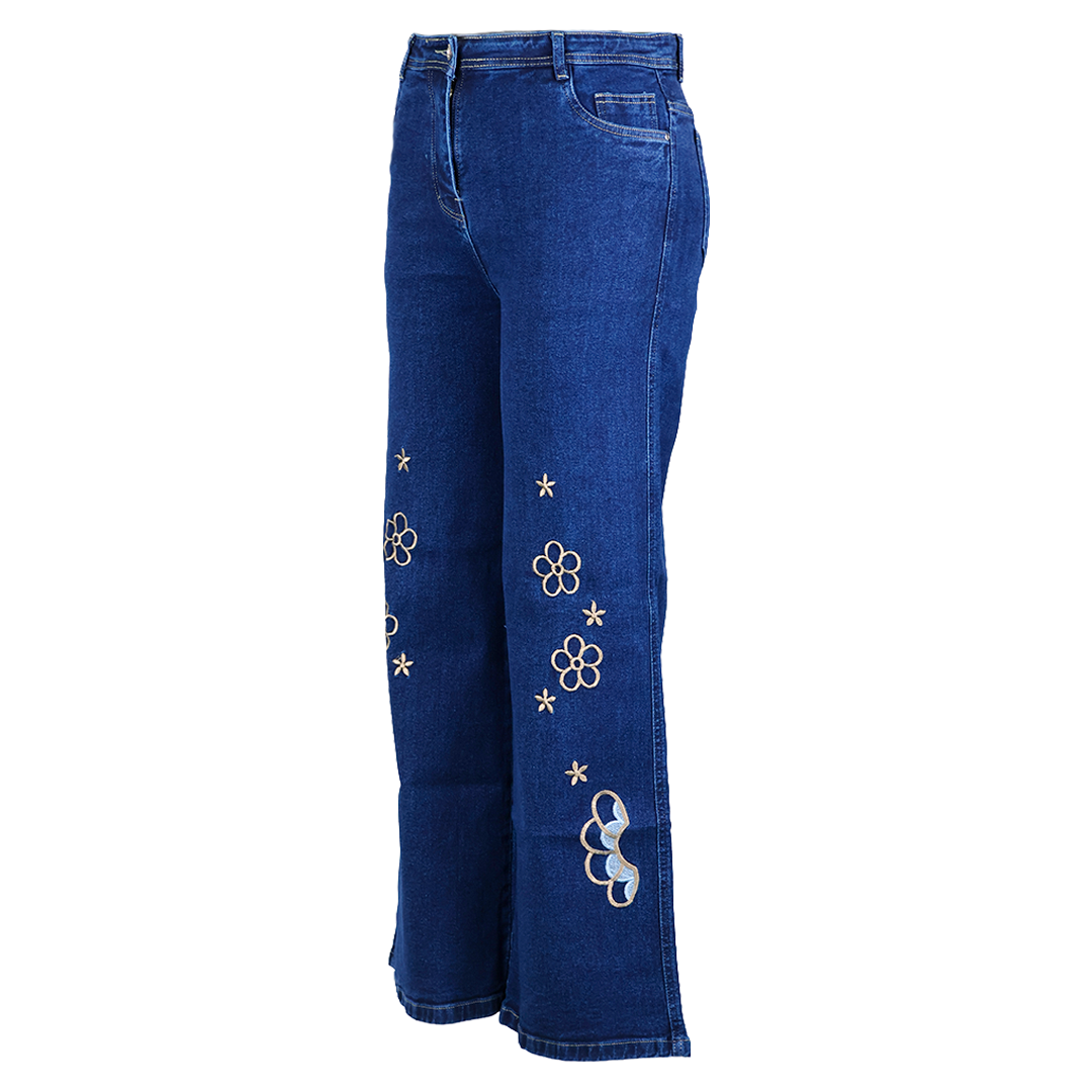 Landscape Embroided Loose Fit Jeans