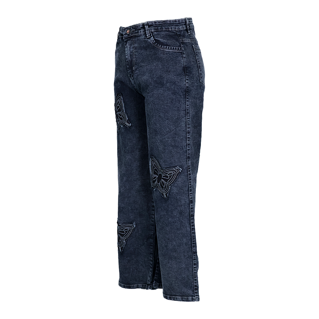 Butterfly Embroidery Loose fit Denim