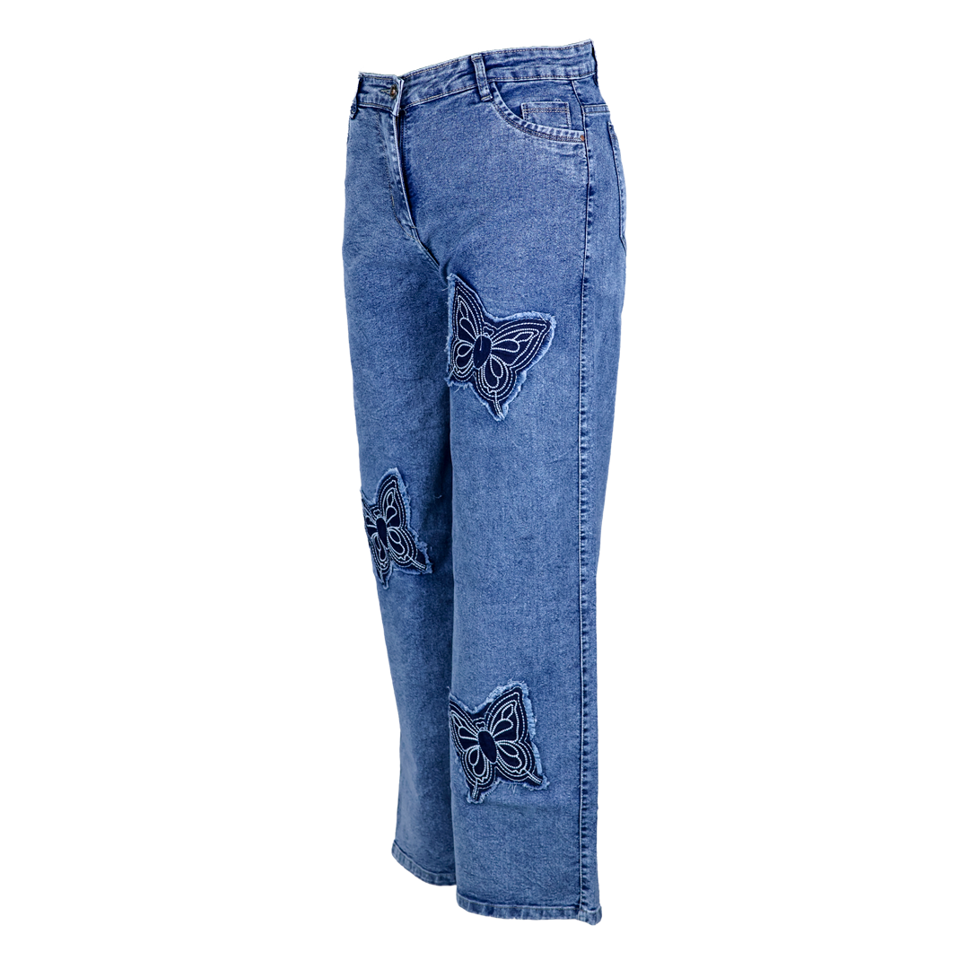 Butterfly Embroidery Loose fit Denim