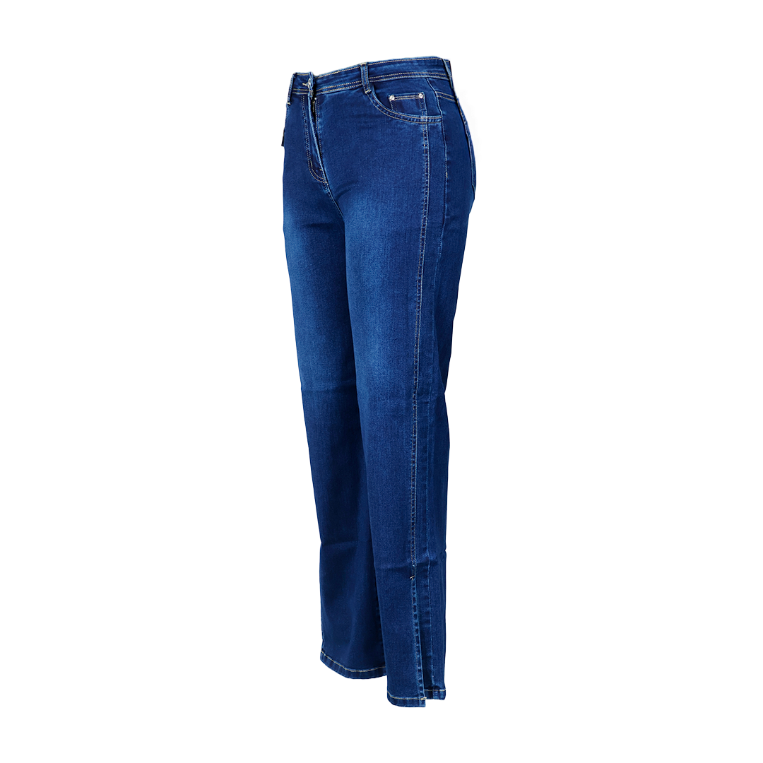 Side Stiched And Slit Straight Fit Denim