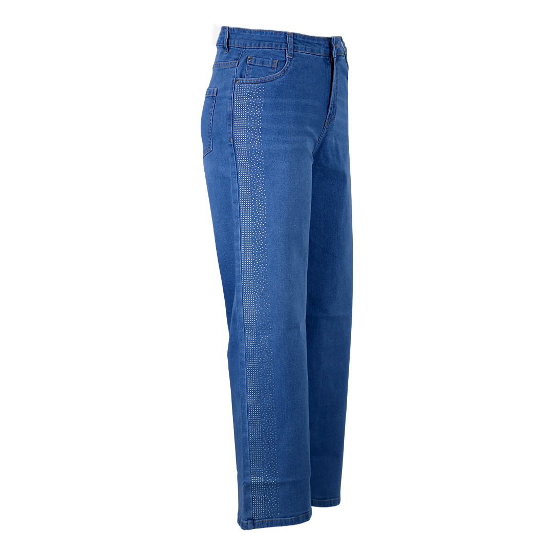 Side Stone Studed Straight Fit Jeans