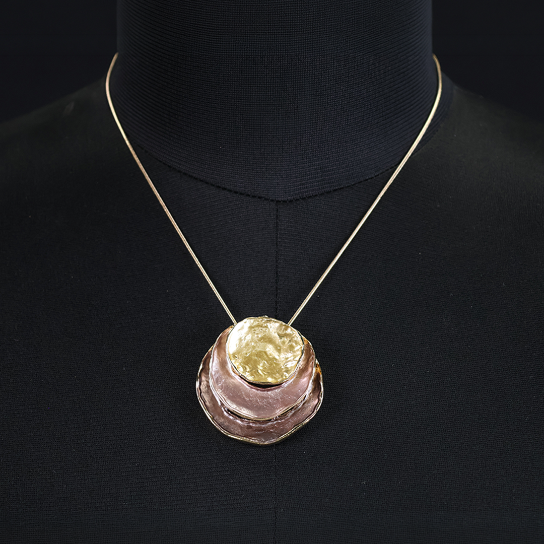 Regal Gold Flower Korean Stylish Pendant Set