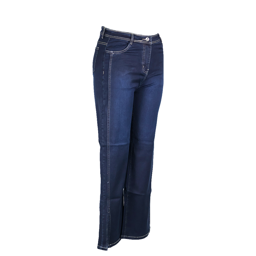 Bottom Slit Straight Fit Denim