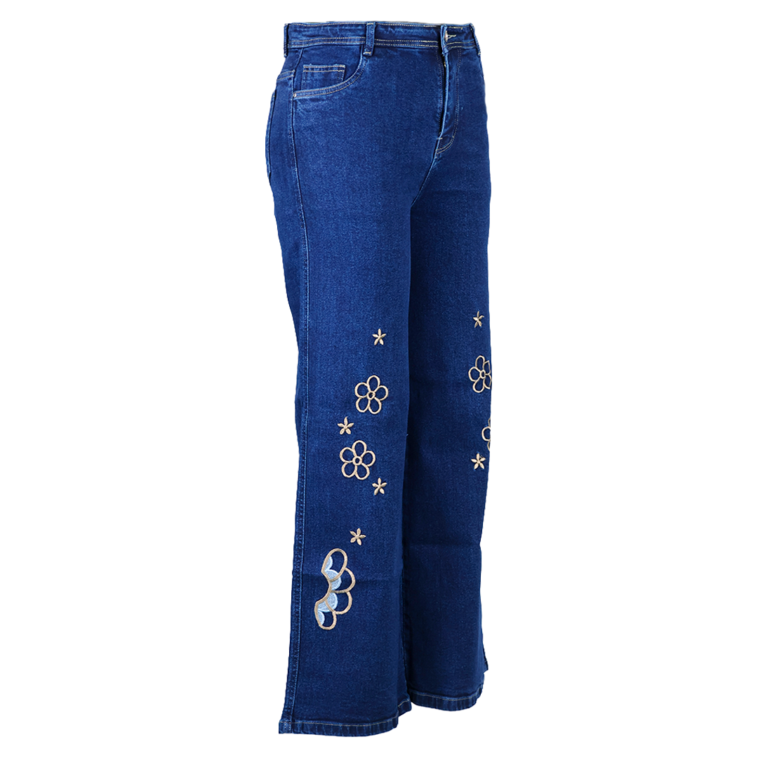 Landscape Embroided Loose Fit Jeans