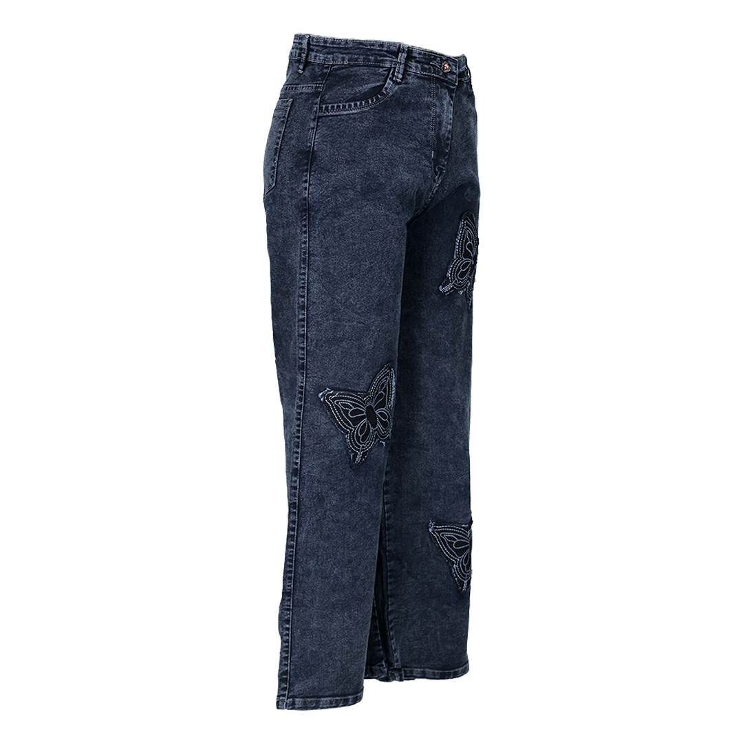 Butterfly Embroidery Loose fit Denim