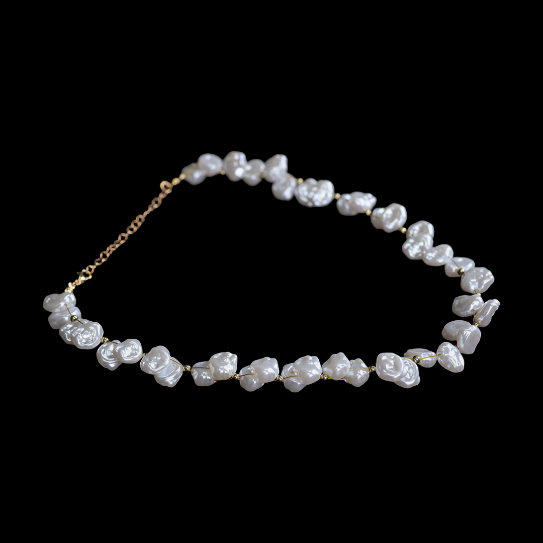 Asymmetric Pearl Necklace