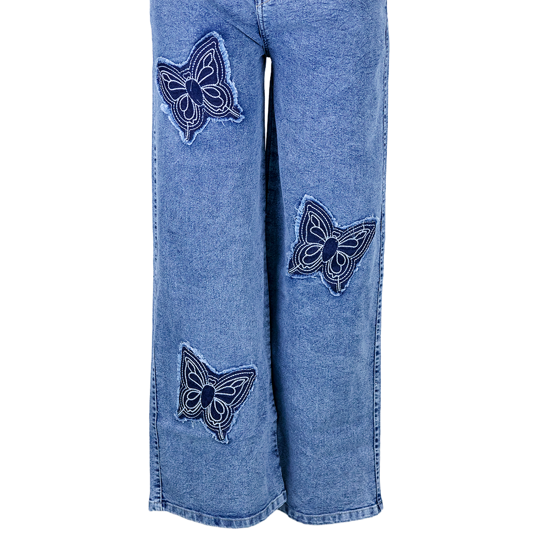 Butterfly Embroidery Loose fit Denim