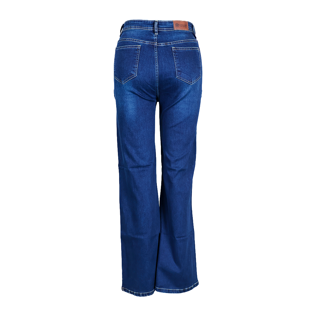 Side Stiched And Slit Straight Fit Denim
