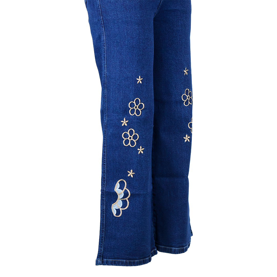 Landscape Embroided Loose Fit Jeans