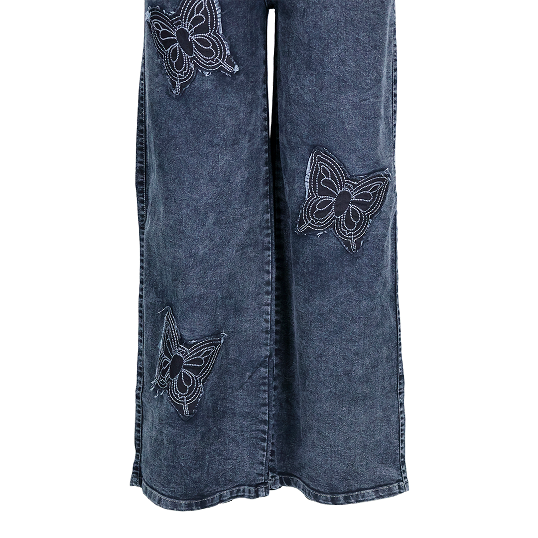 Butterfly Embroidery Loose fit Denim