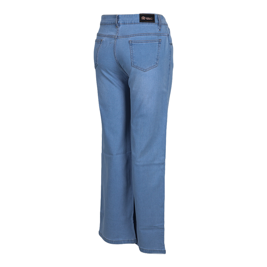 Multi Color Flower Stone Work Straight Fit Jeans