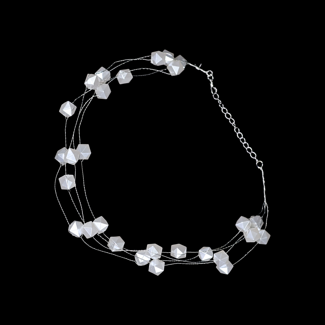 Multi-Layred Hexagon Peral Necklace