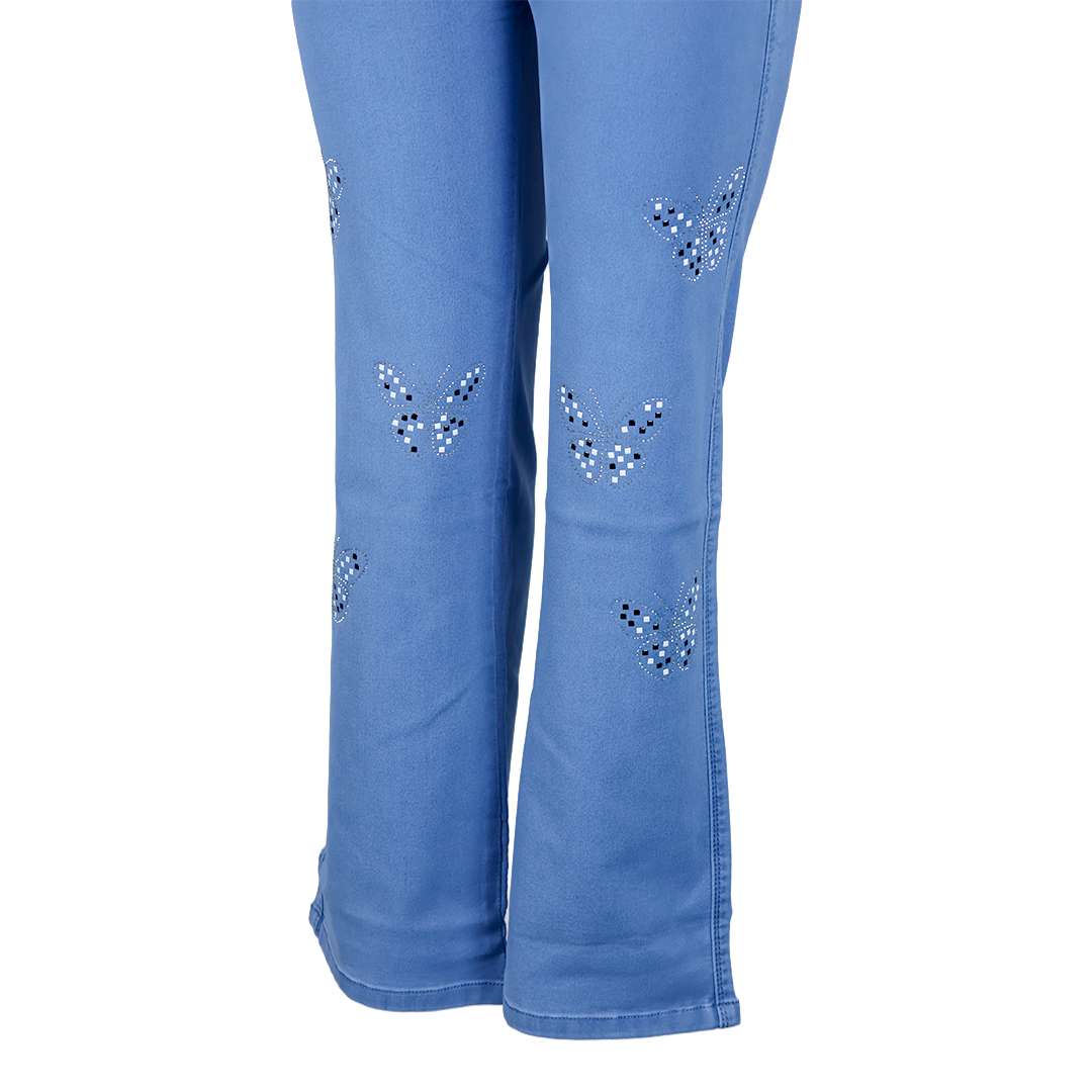 Black And White Stone Butterfly Straight Fit Jeans