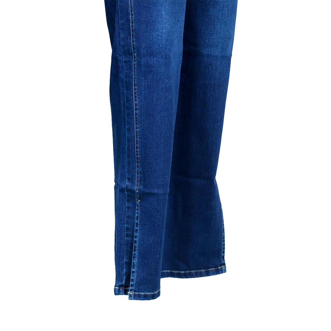 Side Stiched And Slit Straight Fit Denim